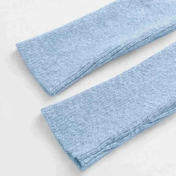 Blue Casual Women's High Neck Batwing Sleeve Sweater - Picture 6 of 8